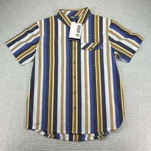 Stio Shirt Mens Medium Muted Mist Stripe Curtis Camp Outdoor Gorpcore Retro